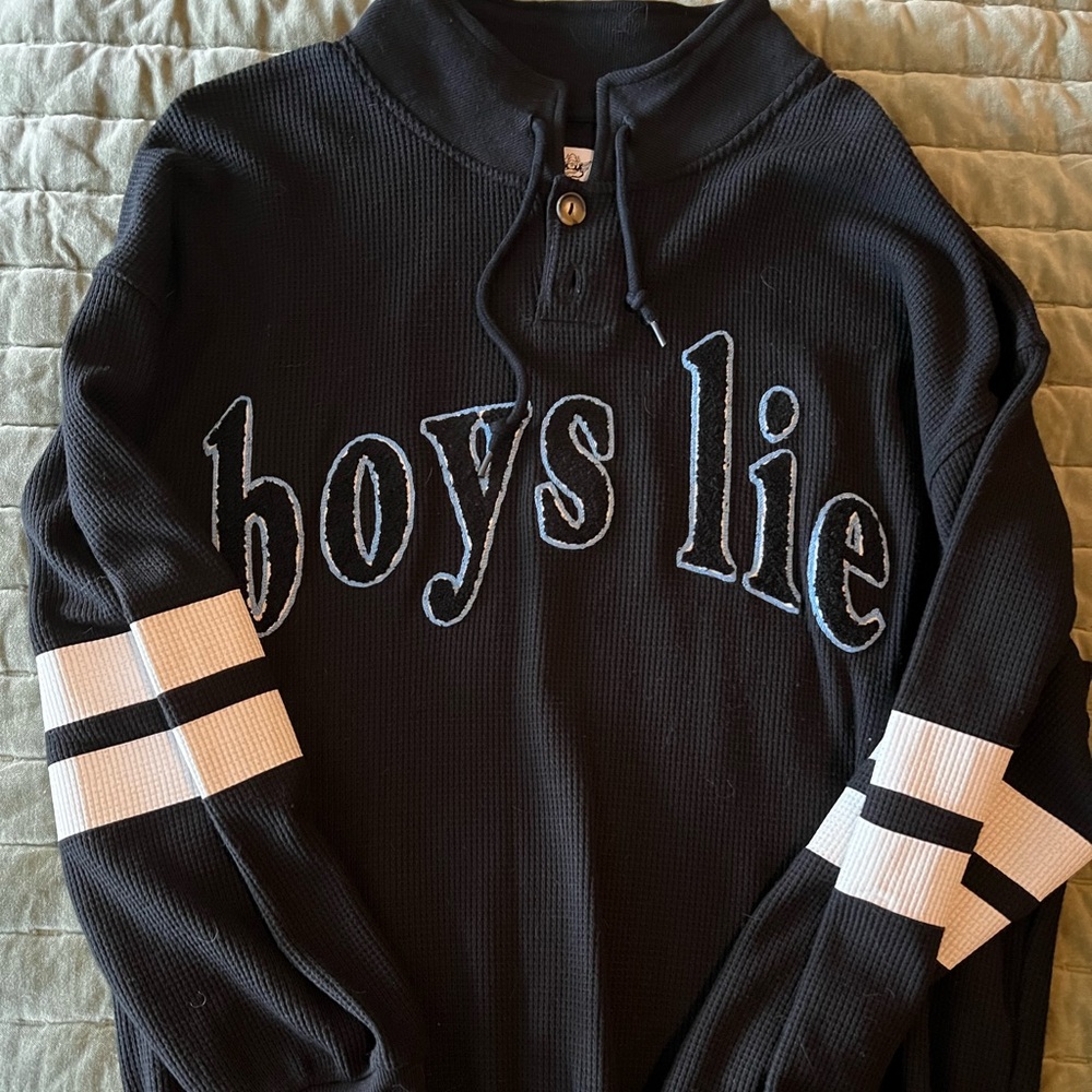 Boys Lie Thermal Henley Pullover